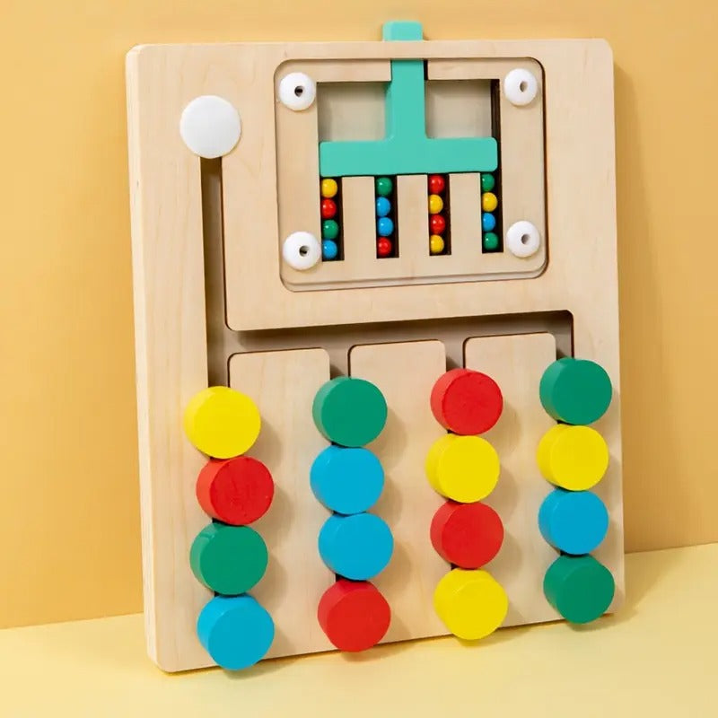 Wooden Roller Sorting Game