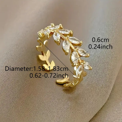 Leaf Ring with Zirconia