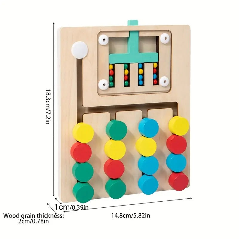 Wooden Roller Sorting Game