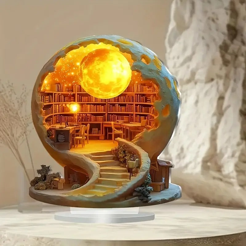 2D Crystal Library Ornament