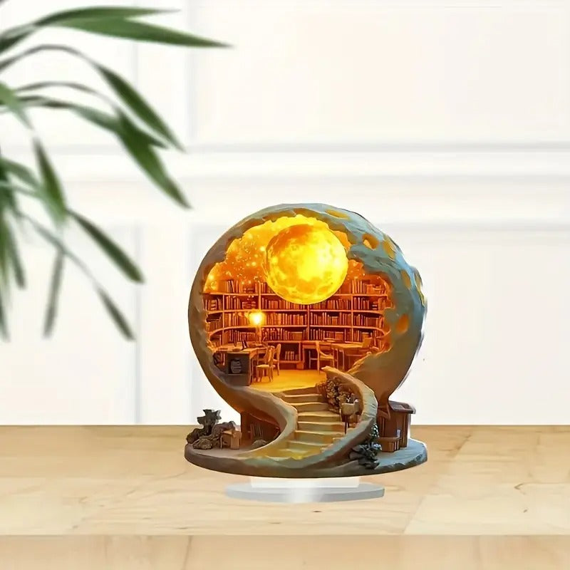 2D Crystal Library Ornament