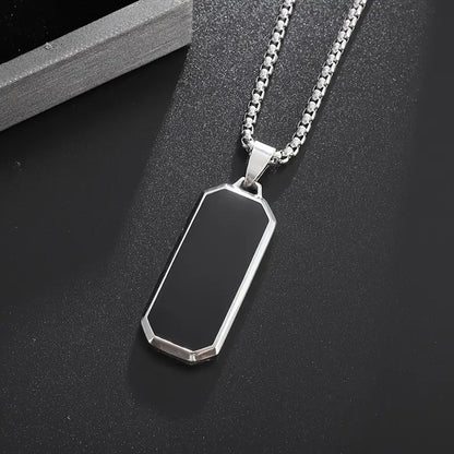 Black Stone Pendant Necklace