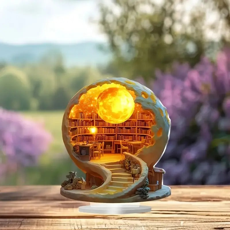 2D Crystal Library Ornament